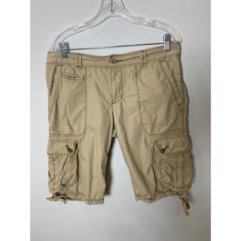 Polo Jeans Co Ralph Lauren Vintage 90s Y2K Tan Khaki Cargo Shorts Women 10